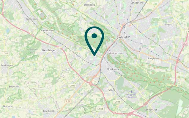 Die Lage der Praxis aesthetik in Bielefeld